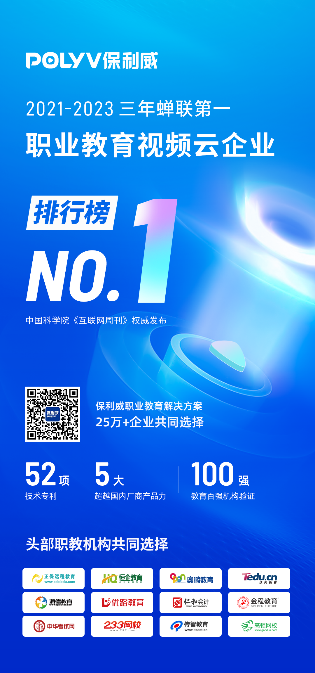 百強(qiáng)驗(yàn)證！2023中國職業(yè)教育百強(qiáng)，近半數(shù)企業(yè)都選擇保利威